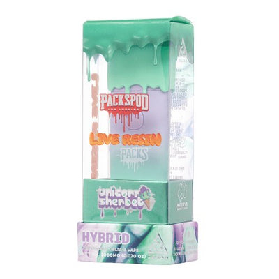 Unicorn Sherbet - Packspod Delta-8 Live Resin Disposable Vape